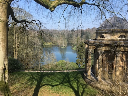 Stourhead landscape garden with lake and Apollo Temple, Wiltshire