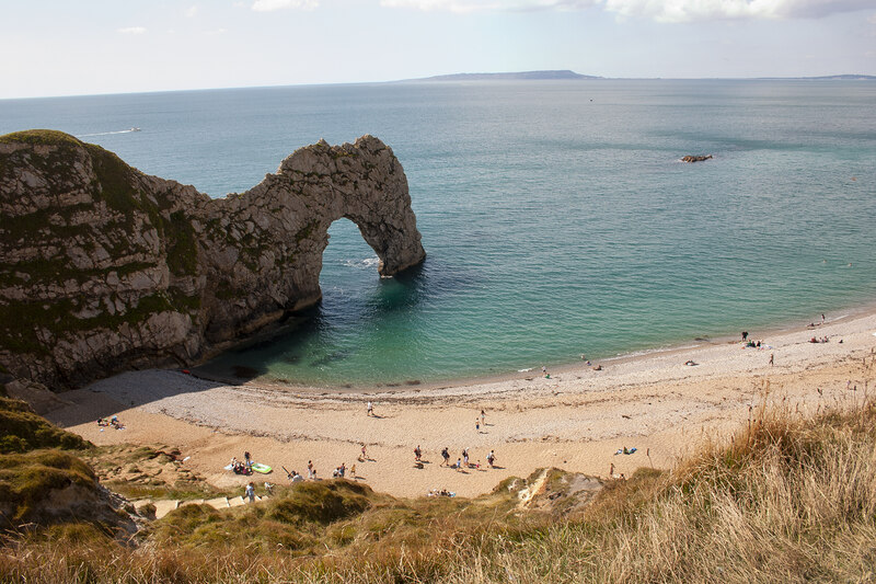 Durdle Door natural limestone arch on the Jurassic Coast, Dorset
